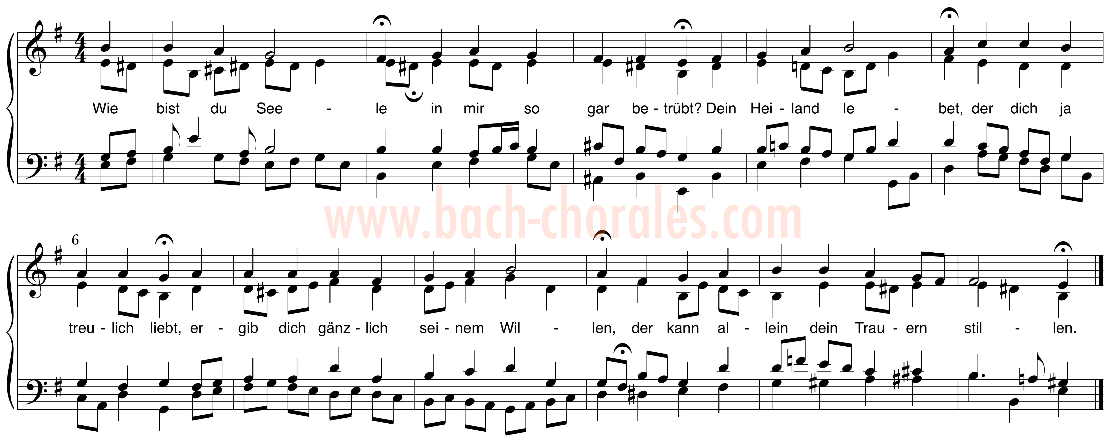 notenbeeld BWV 435 op https://www.bach-chorales.com/