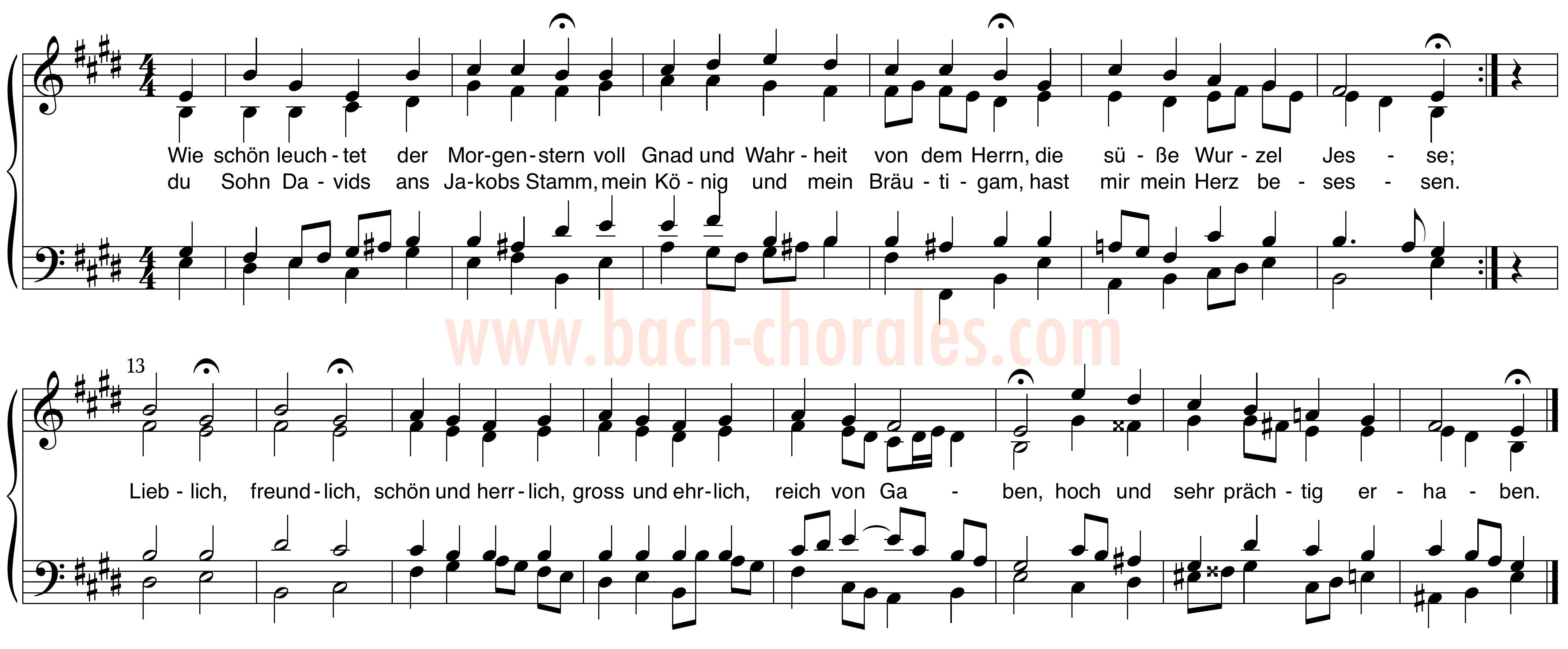 notenbeeld BWV 436 op https://www.bach-chorales.com/