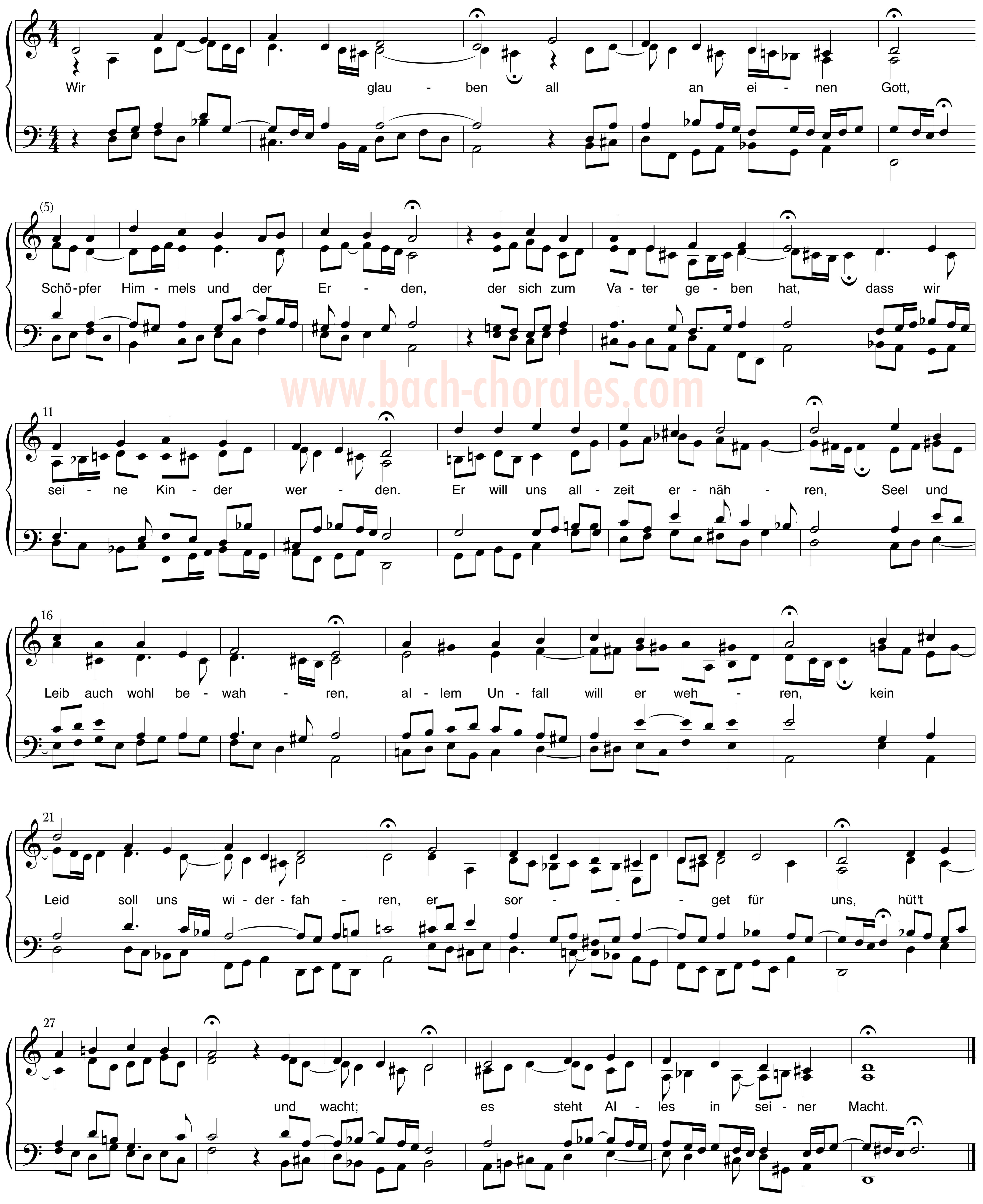 notenbeeld BWV 437 op https://www.bach-chorales.com/